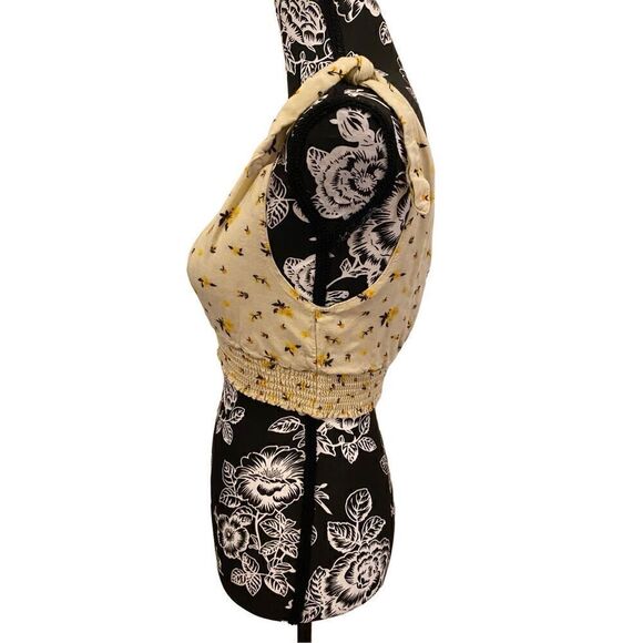 Lottie Moss Floral Cropped Tank Top Beach Coastal Vacation - Picture 3 of 10